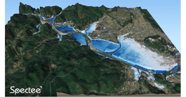 スペクティ 水害発生時の浸水範囲をリアルタイムで3dマップ化することに成功 Biz Zine ビズジン